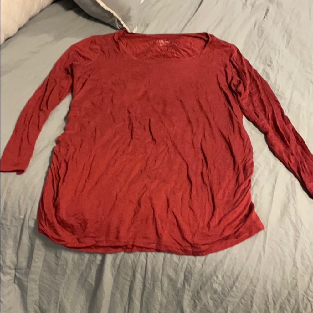 Long sleeve maternity top - dark pink/mauve